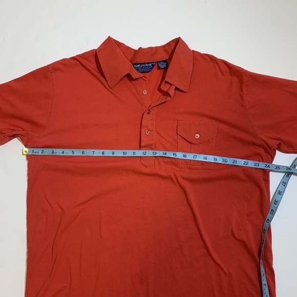 Vintage 80s Nature Knit Red Preppy Golf Short Sleeve Polo Shirt Men's Size Large - Picture 6 of 8